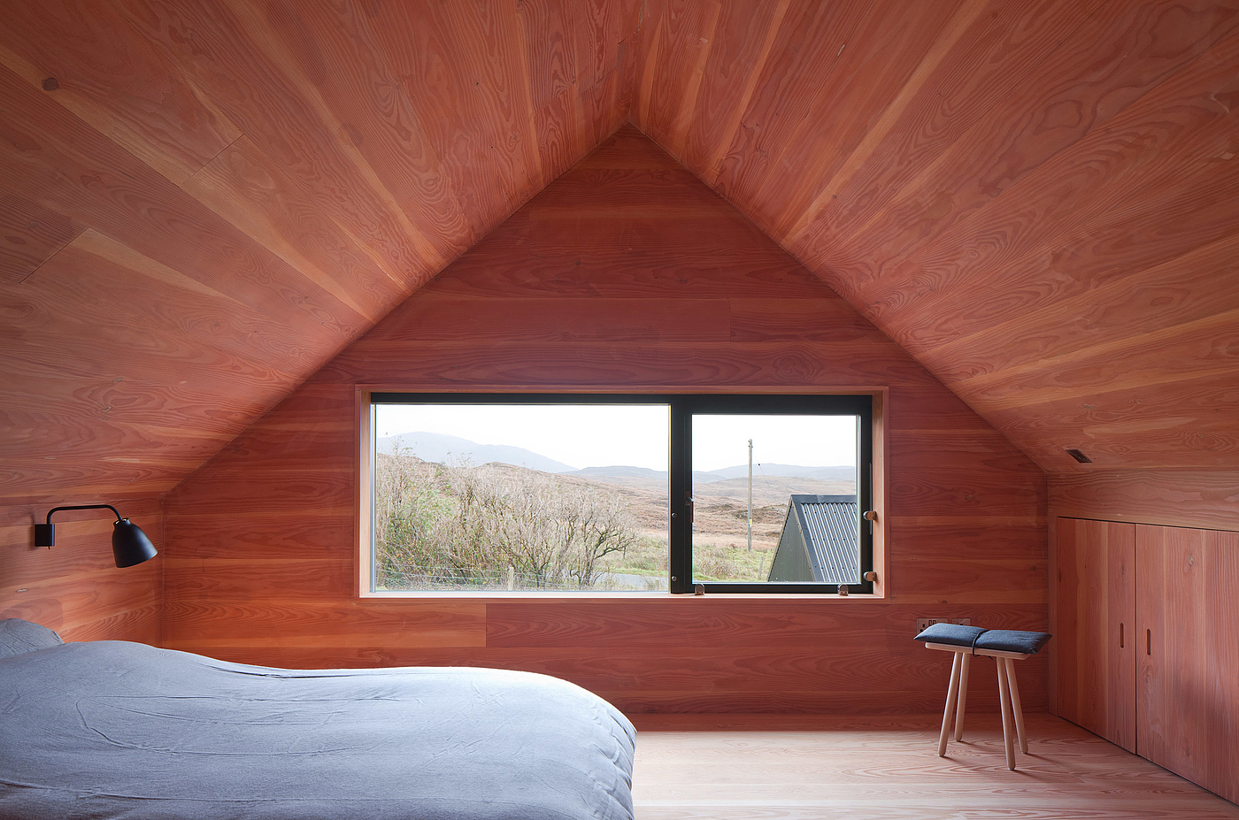 Architecture，Wooden house，Douglas fir ，Skye Island，Tin black shed，