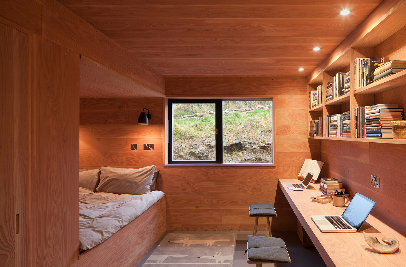 Architecture，Wooden house，Douglas fir ，Skye Island，Tin black shed，