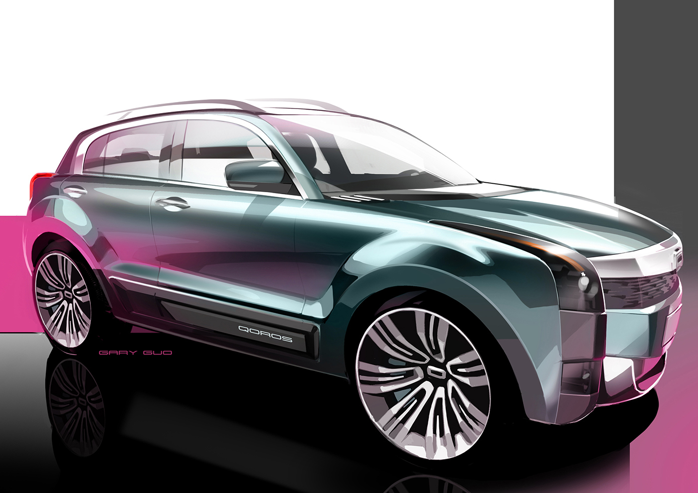 Automatic design，Hand drawn rendering，Visual design，Fashionable and beautiful，industrial design，