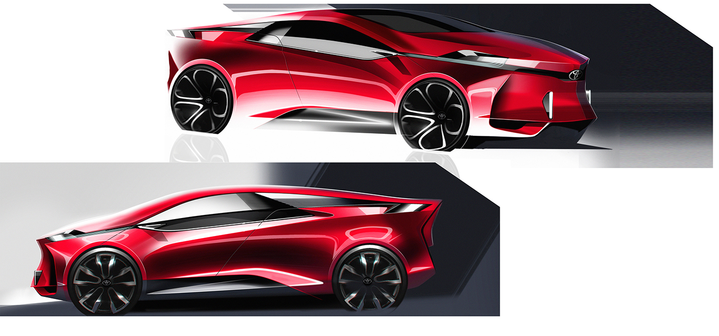 Automatic design，Hand drawn rendering，Visual design，Fashionable and beautiful，industrial design，