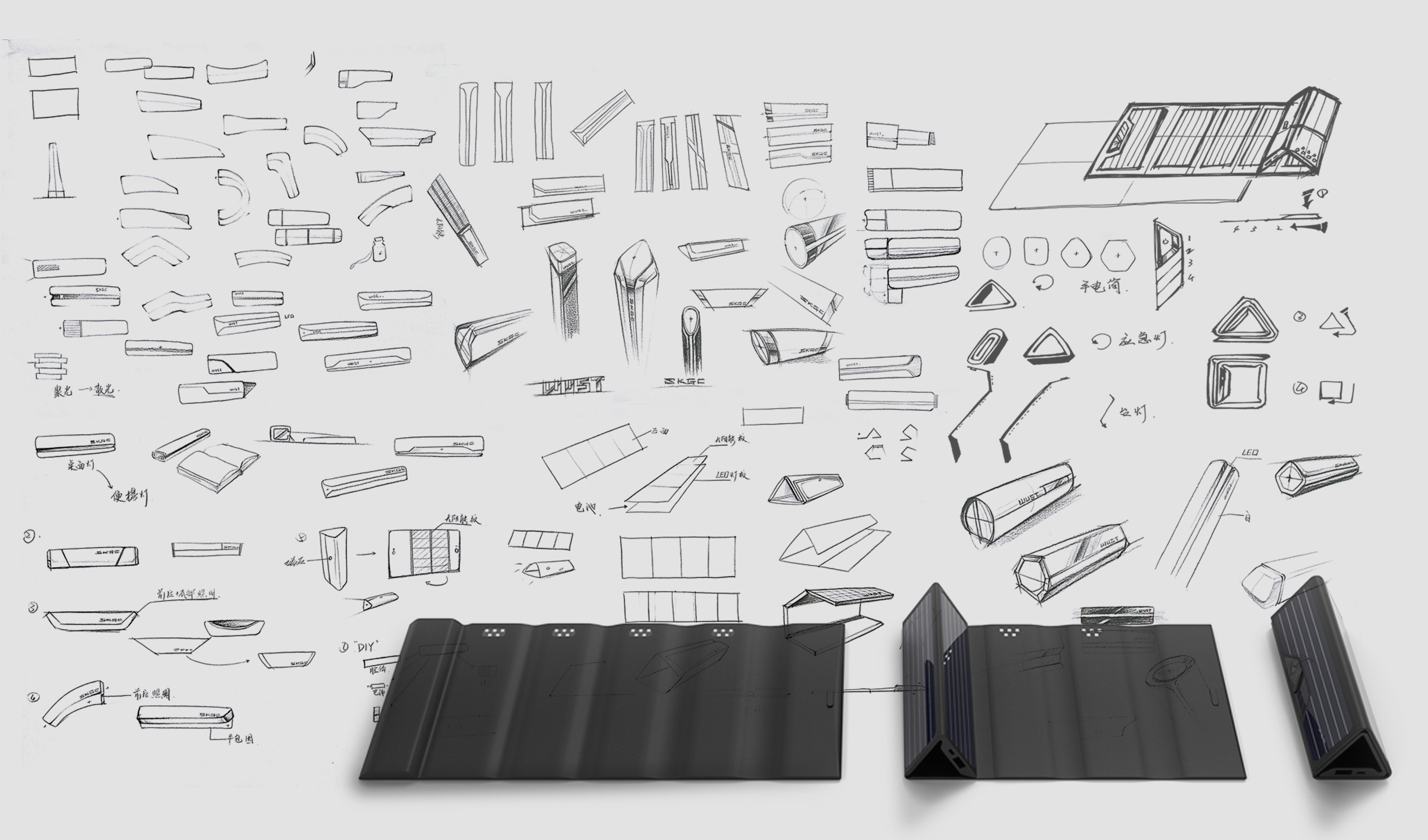 One thing for multiple purposes，solar energy，Morphological transformation，Flashlight，Desk lamp，emergency lamp，