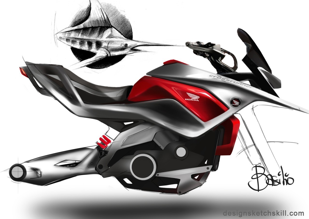 Hand drawn，design sketch，locomotive，motorcycle，vehicle，