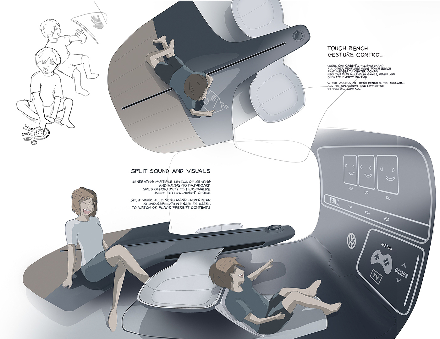 game，entertainment，VOLKSWAGEN PUP，Pets，Interior，automobile，can round，