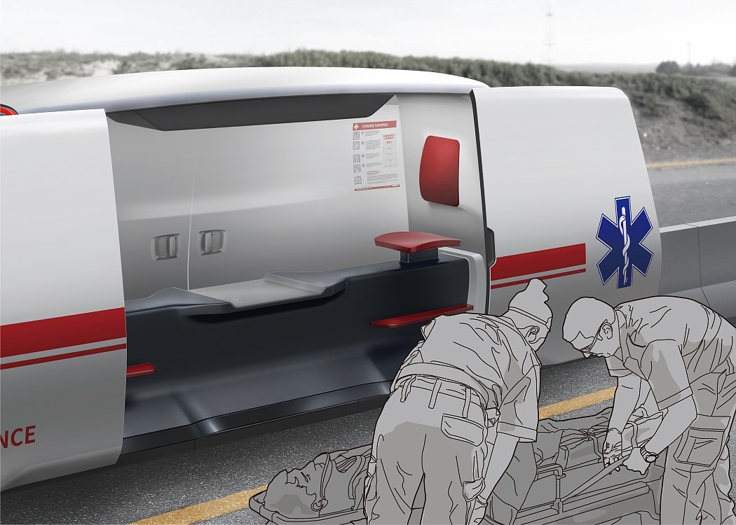 ambulance，medical care，Red dot award，Monorail，