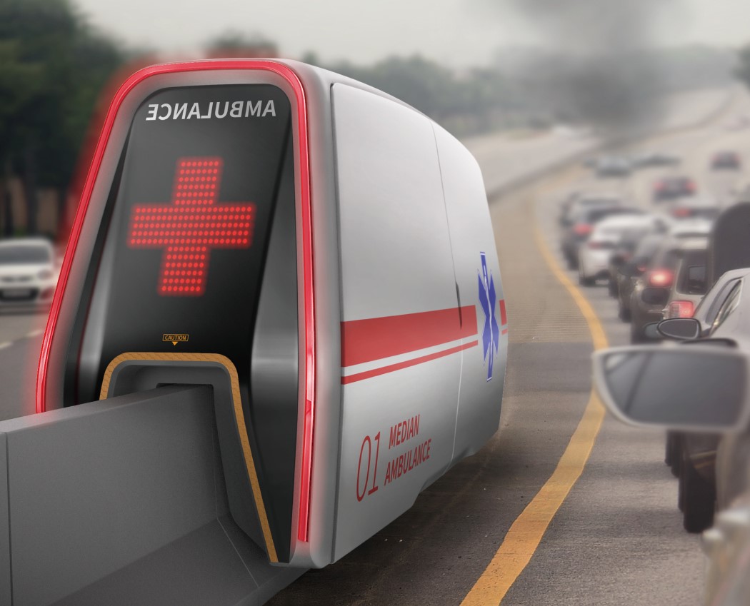 ambulance，medical care，Red dot award，Monorail，