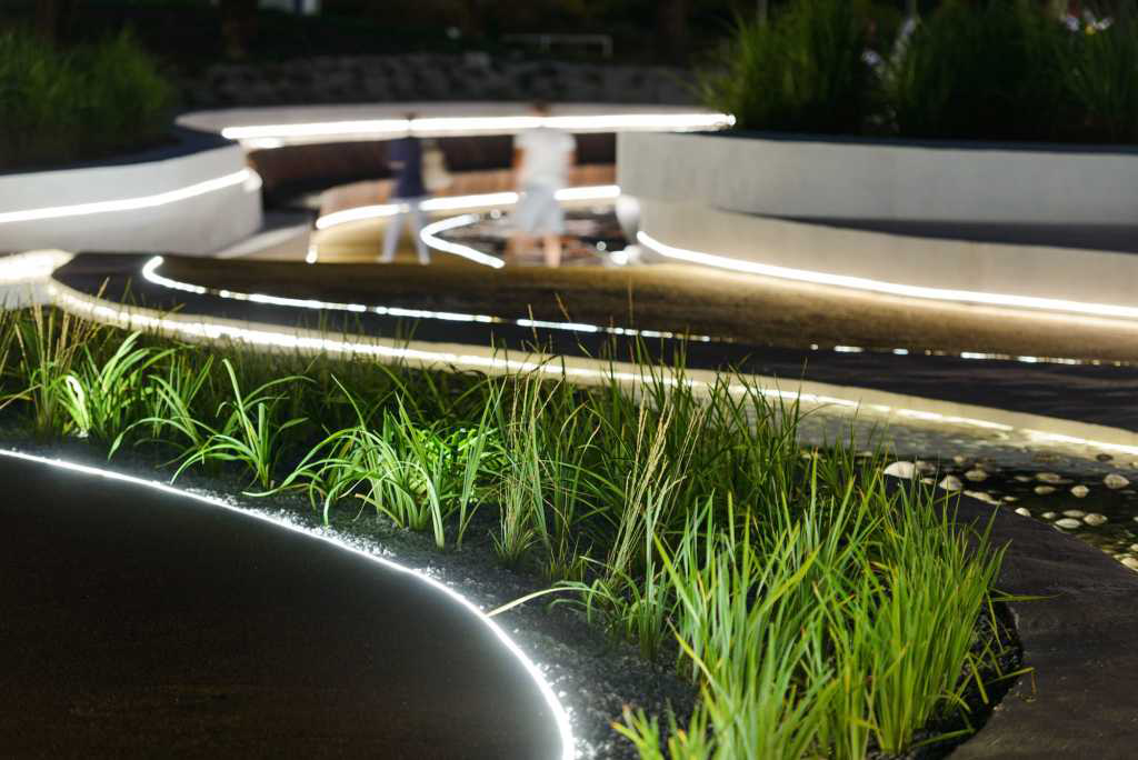 Landscape design，children，Playground，Play with water，Childlike interest，curve，rainbow，