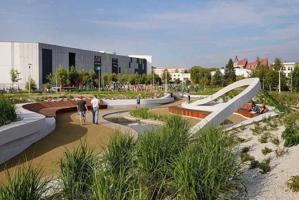 Landscape design，children，Playground，Play with water，Childlike interest，curve，rainbow，