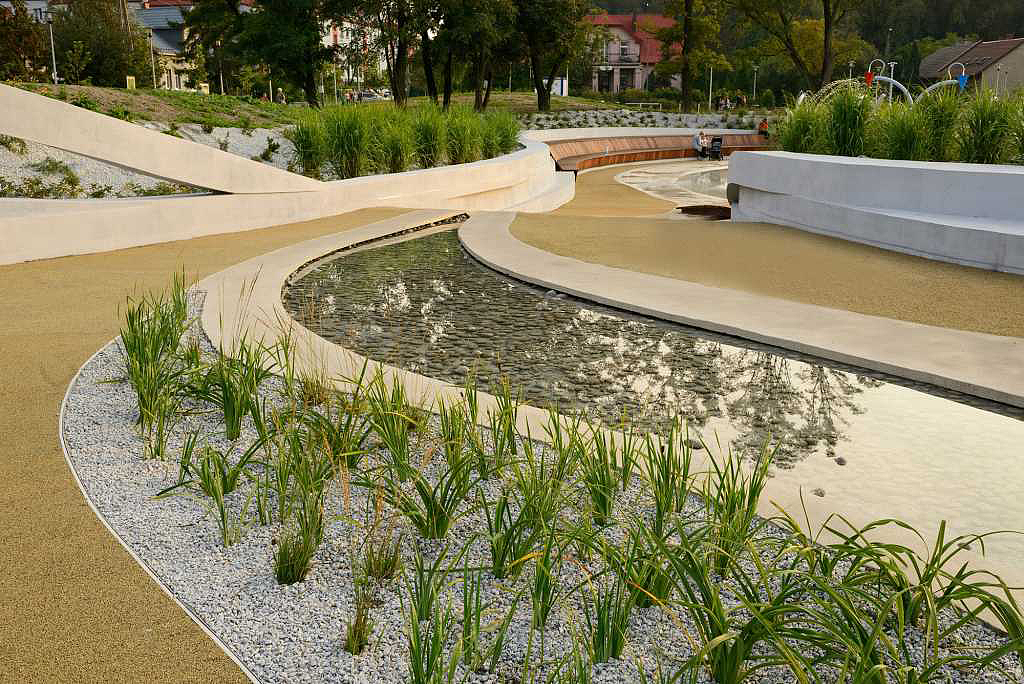 Landscape design，children，Playground，Play with water，Childlike interest，curve，rainbow，