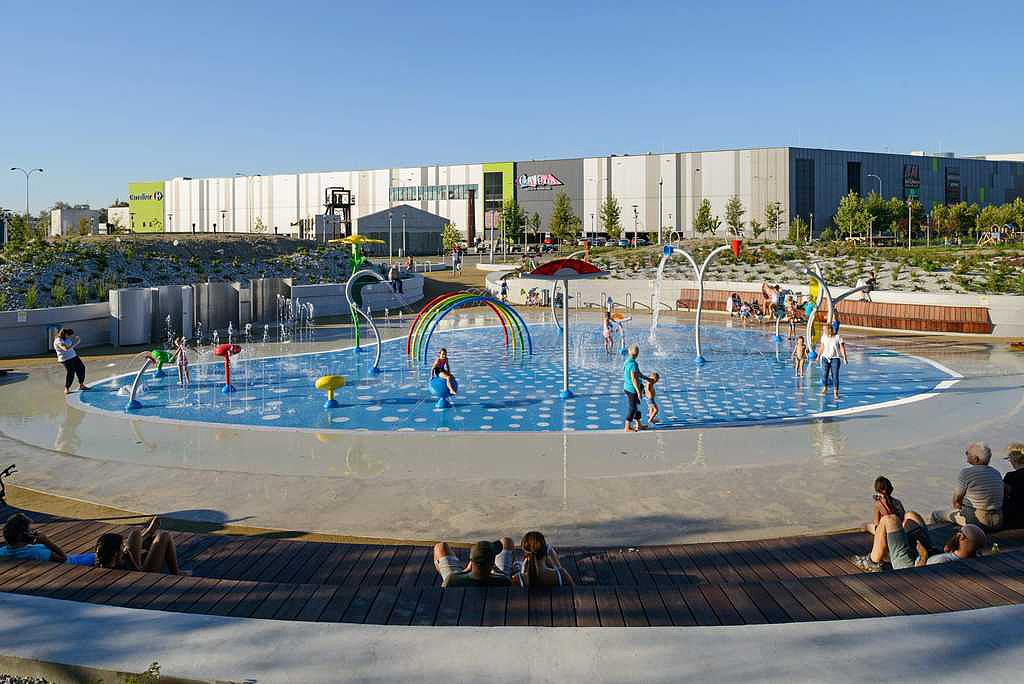 景观设计，儿童，游乐场，玩水，童趣，曲线，彩虹，