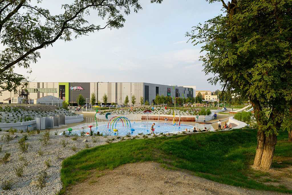 Landscape design，children，Playground，Play with water，Childlike interest，curve，rainbow，