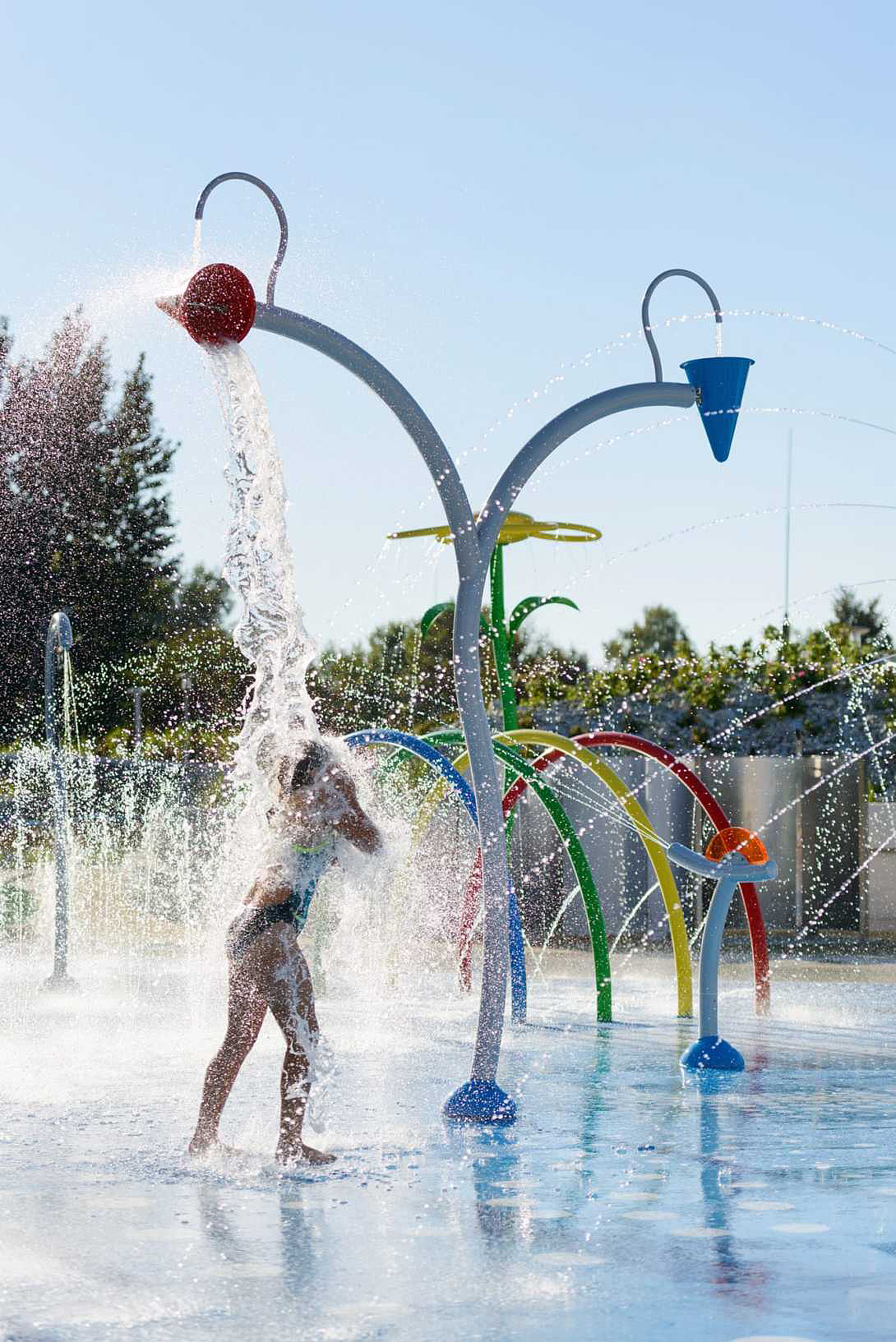 Landscape design，children，Playground，Play with water，Childlike interest，curve，rainbow，