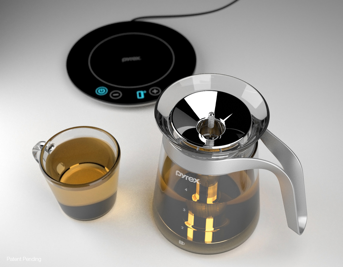 Stainless steel tea maker，Borosilicate glass induction，Fast and simple，Induction charger ，Modern tradition，