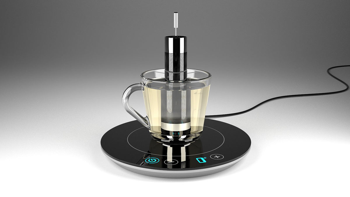 Stainless steel tea maker，Borosilicate glass induction，Fast and simple，Induction charger ，Modern tradition，