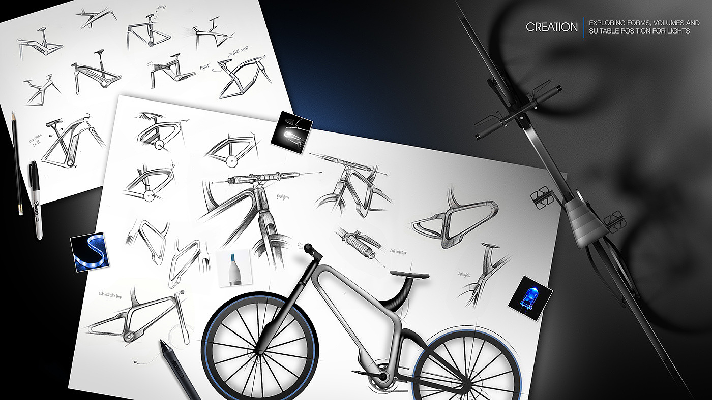 Bicycle，Concept Car，Bicycle，motion，Low carbon travel，Safe riding，