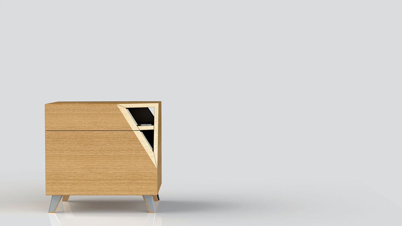 Tadao，床头柜，木质，