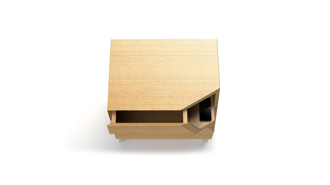 Tadao，bedside cupboard，woodiness，