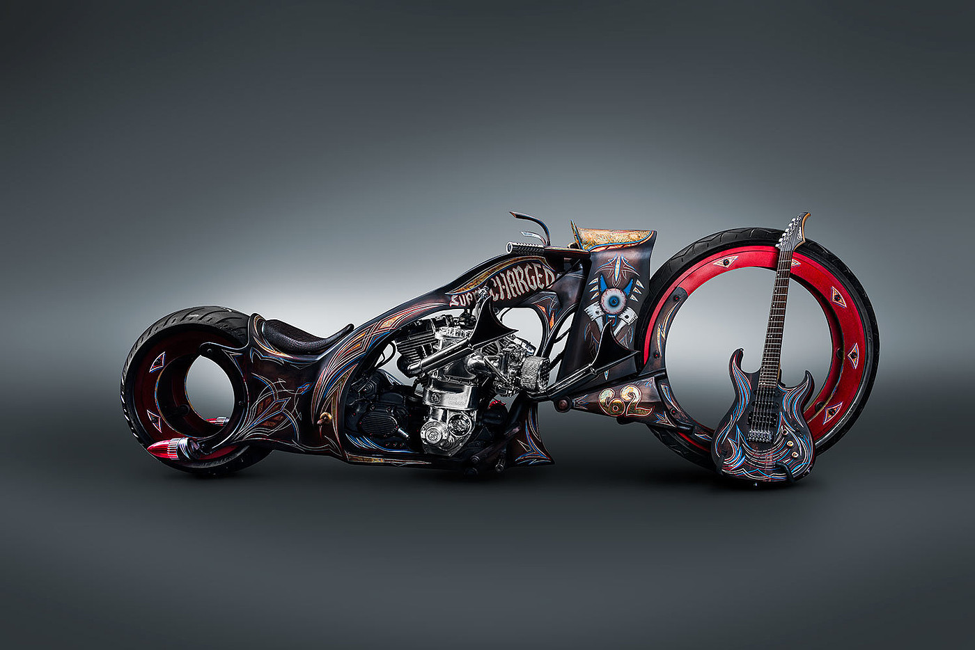 locomotive，Retro，Punk，American style，west，details，motorcycle，vehicle，