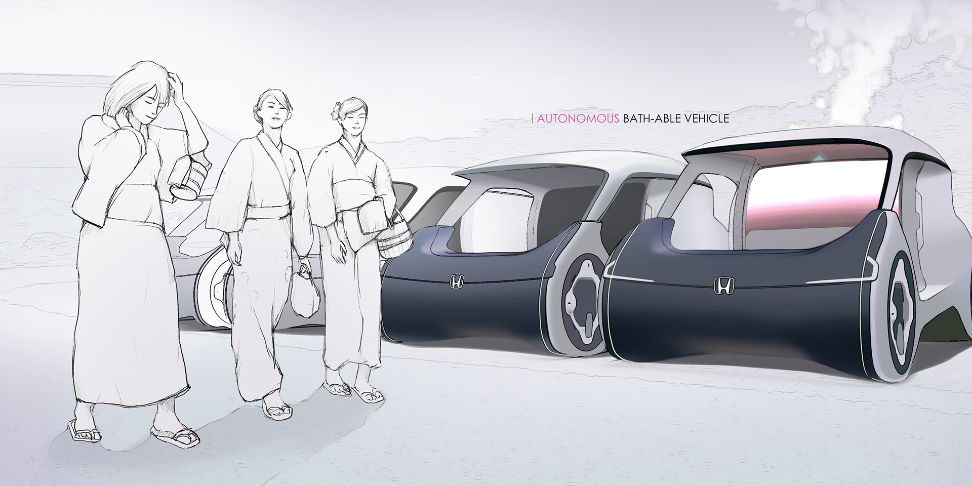 Automobile design，Hot spring car，Honda ONSEN，