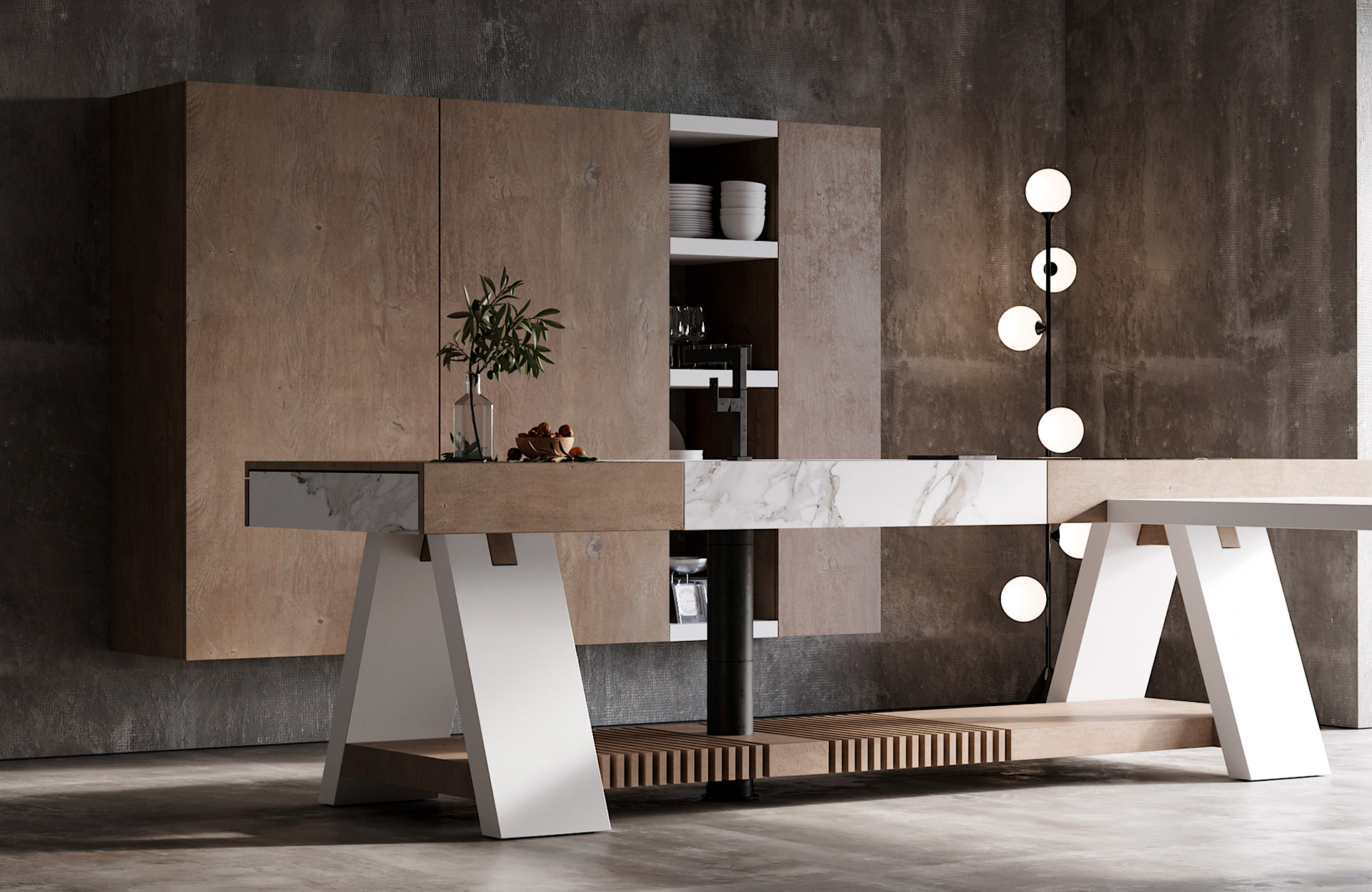 Minimalist，pool，Kitchen design，