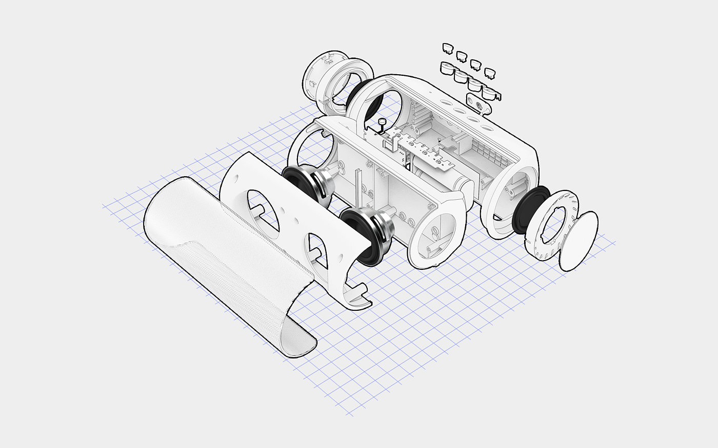 Bluetooth，Hand drawn，red，Intelligent speaker，