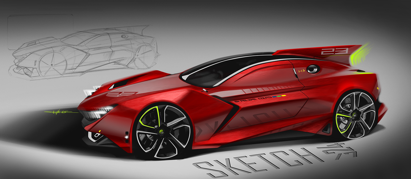 Felipe Couto，Hand drawn，draft，automobile，traffic，