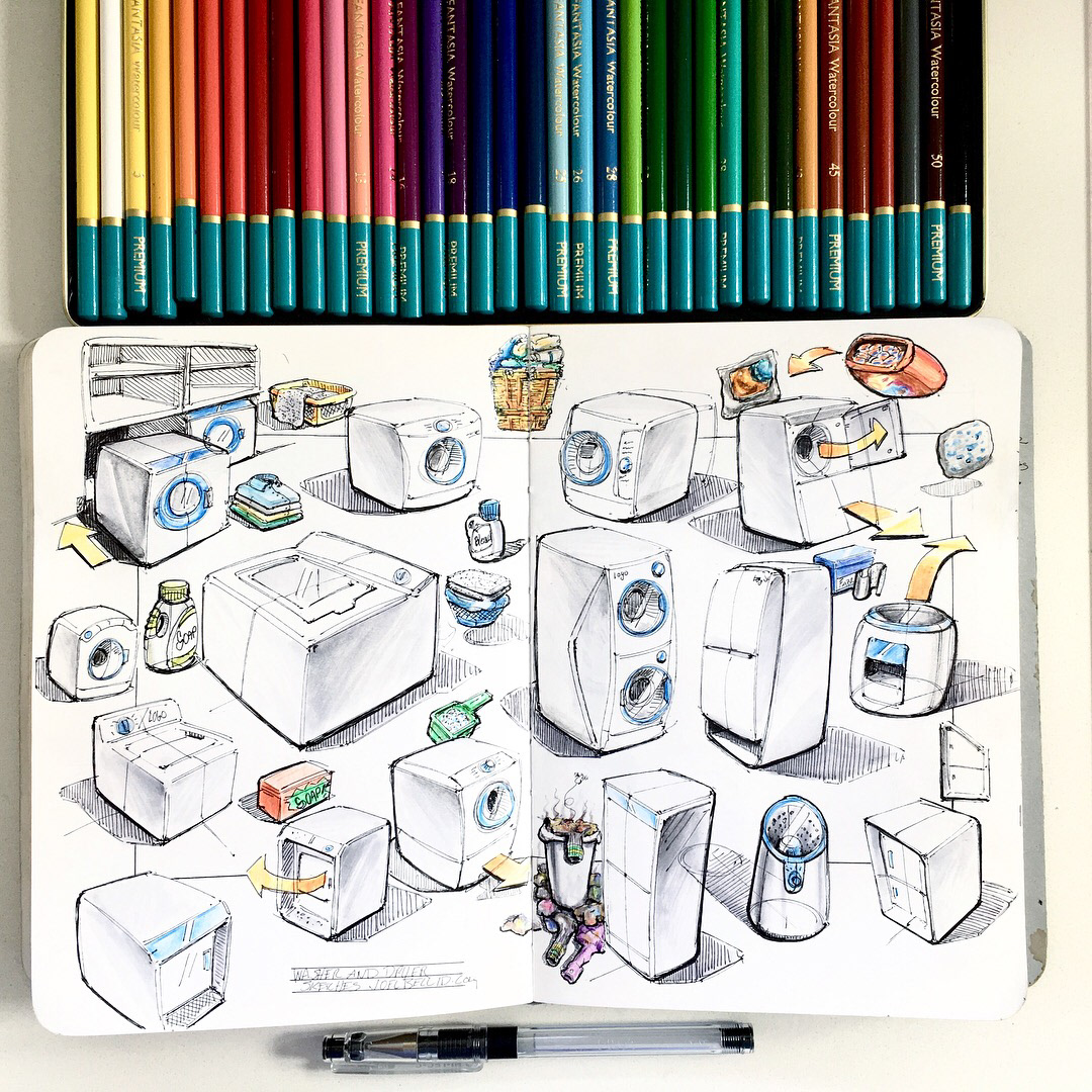 industrial design，Hand drawn，