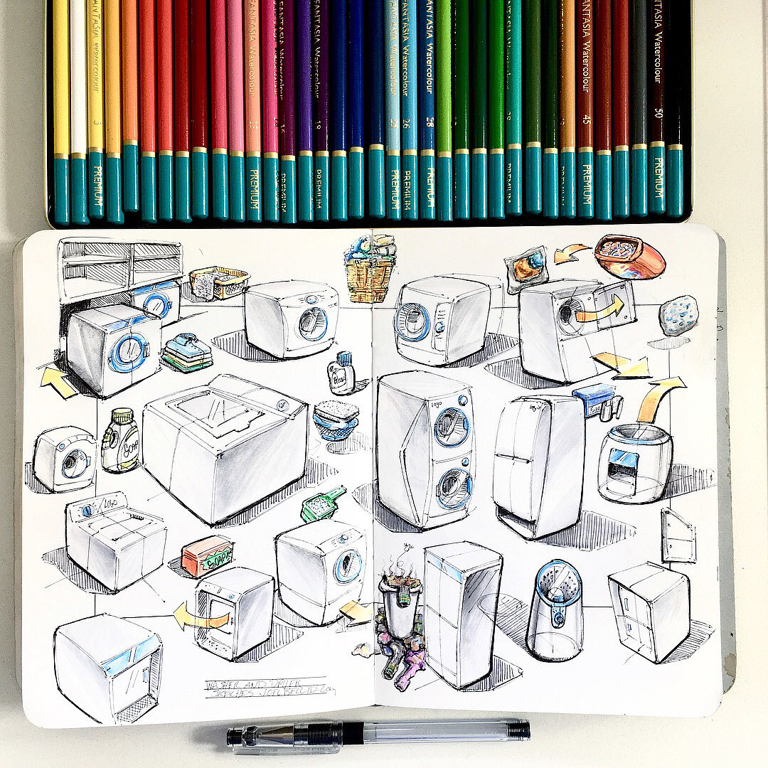 industrial design，Hand drawn，