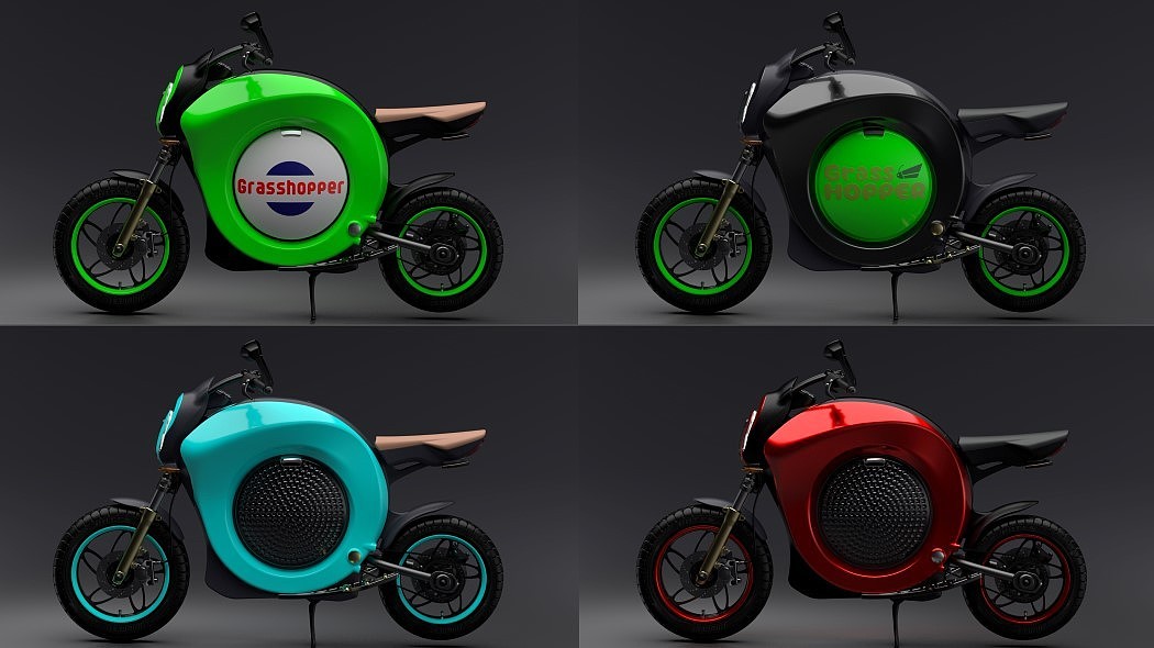 Novel shape，fashion，motorcycle，industrial design，Gorgeous color，
