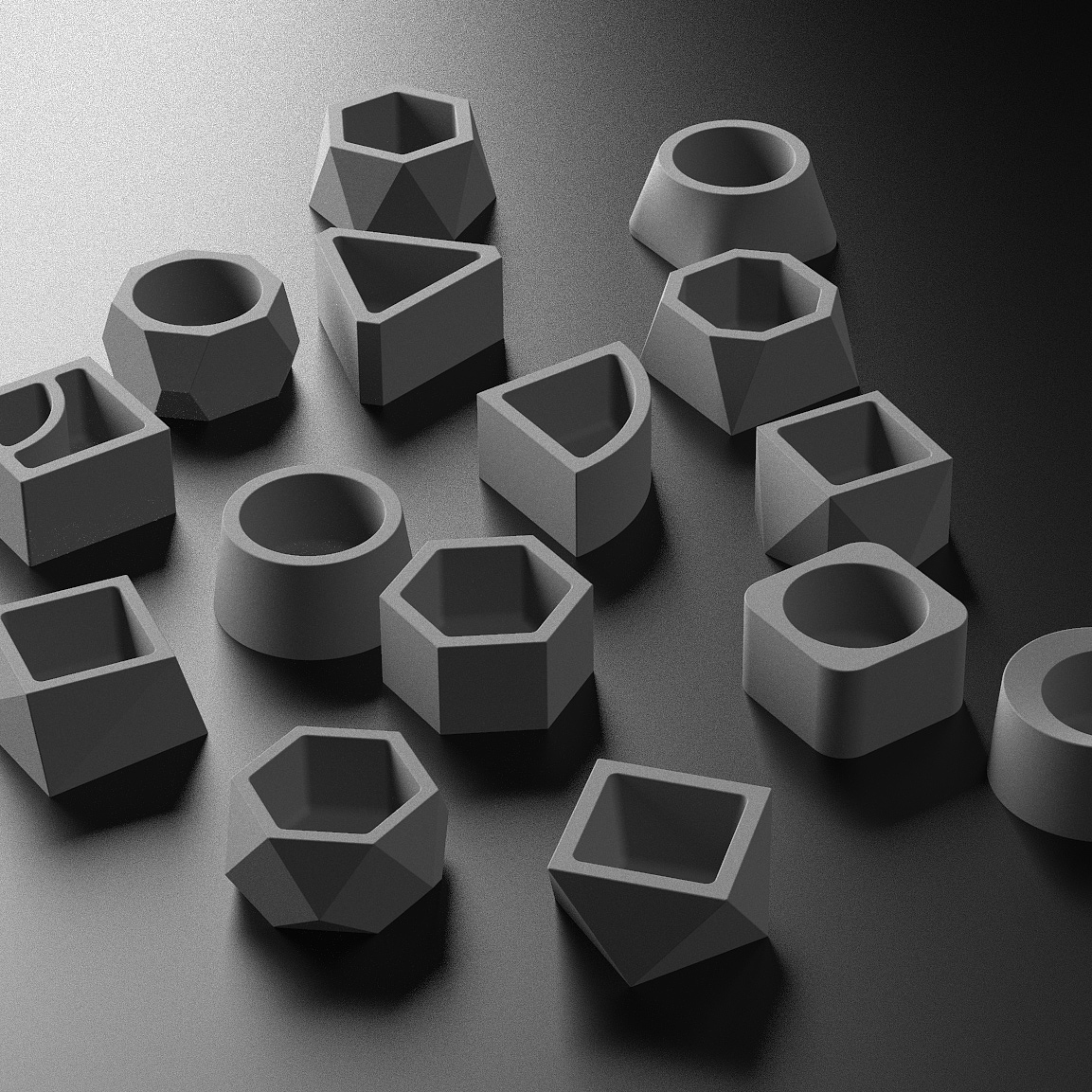 cement，Flowerpot，Fleshy，Design，geometry，