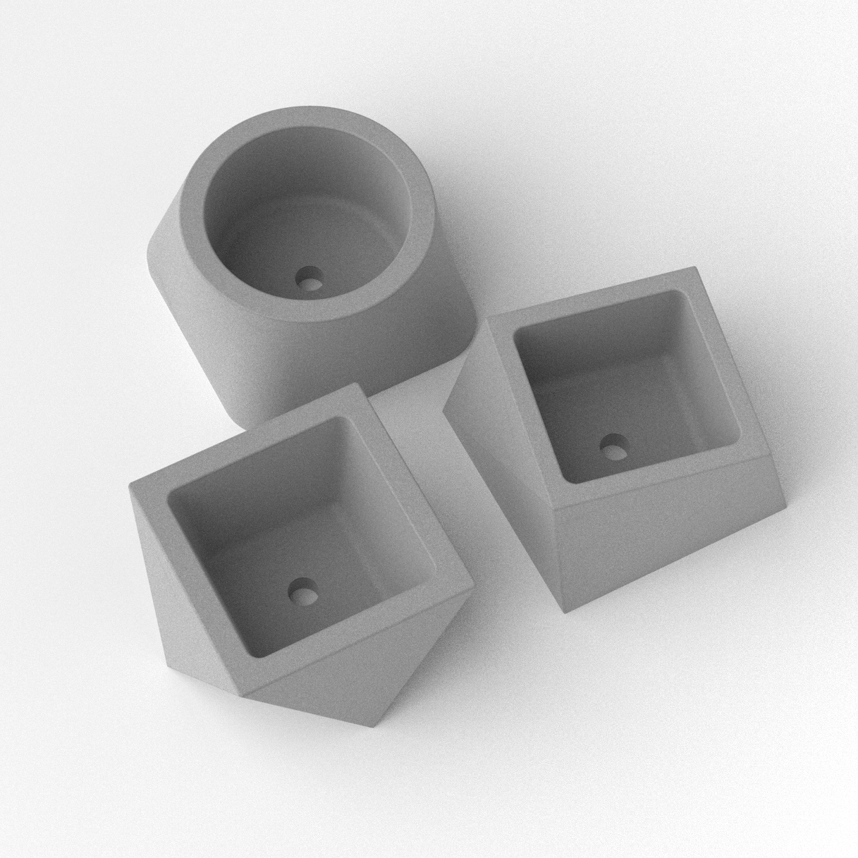 cement，Flowerpot，Fleshy，Design，geometry，