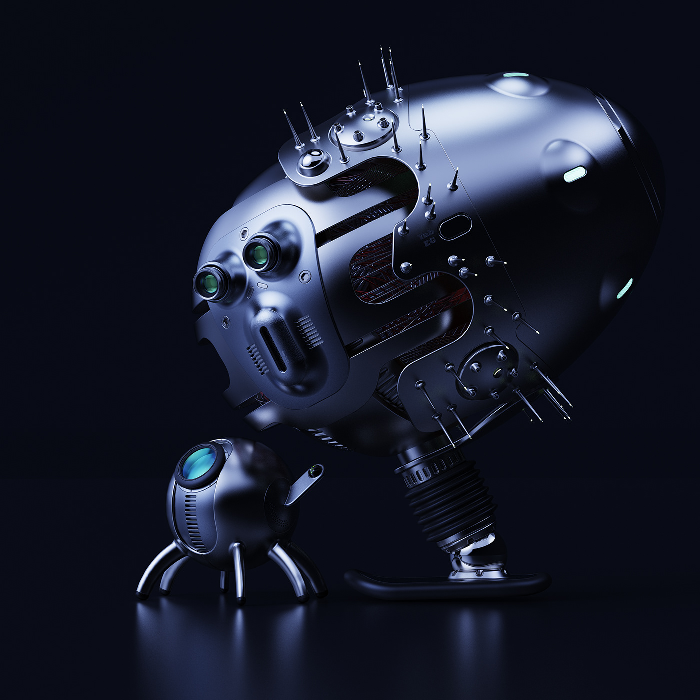 Reginald，Big head，robot，