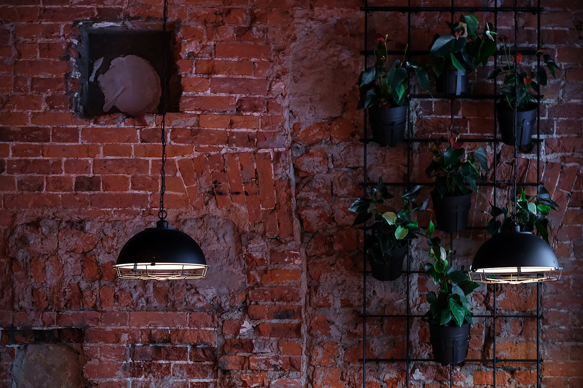 industrial design，Interior design，Marble，Metal，Potted plants，