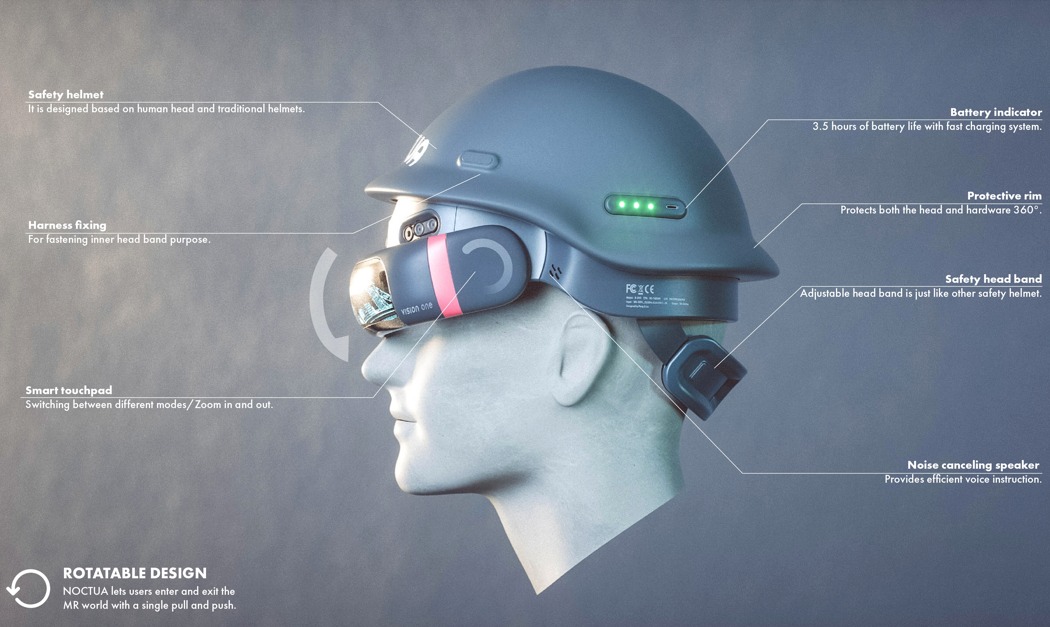 safety hat，Helmet，Mixed reality，NOCTUA，