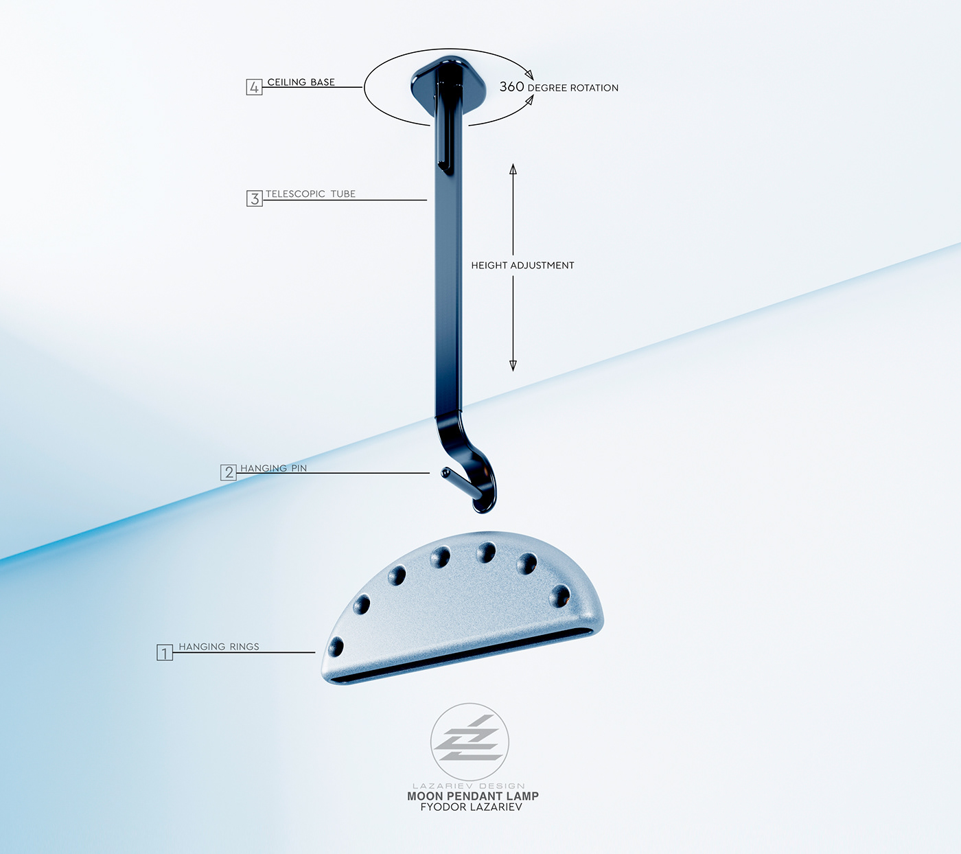 Aluminium，a chandelier，Lighting，lighting，Fyodor Lazariev，