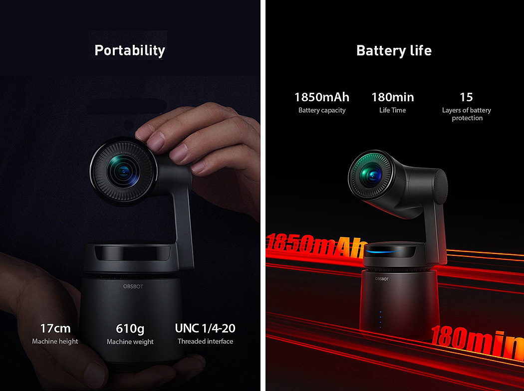 Red dot award，black，OBSBOT Tail，camera，Lu Gan，