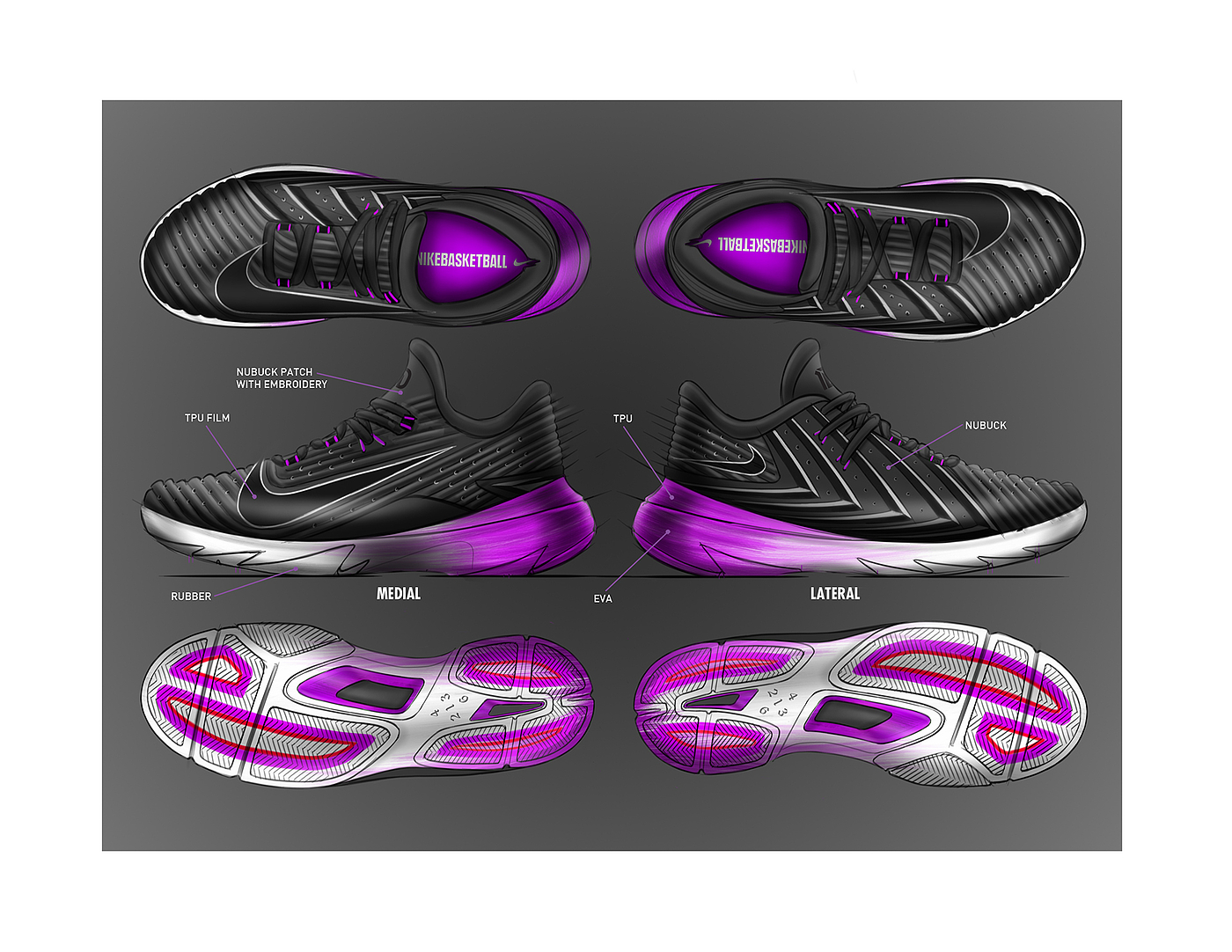 Hand drawn，Running shoes，nike，