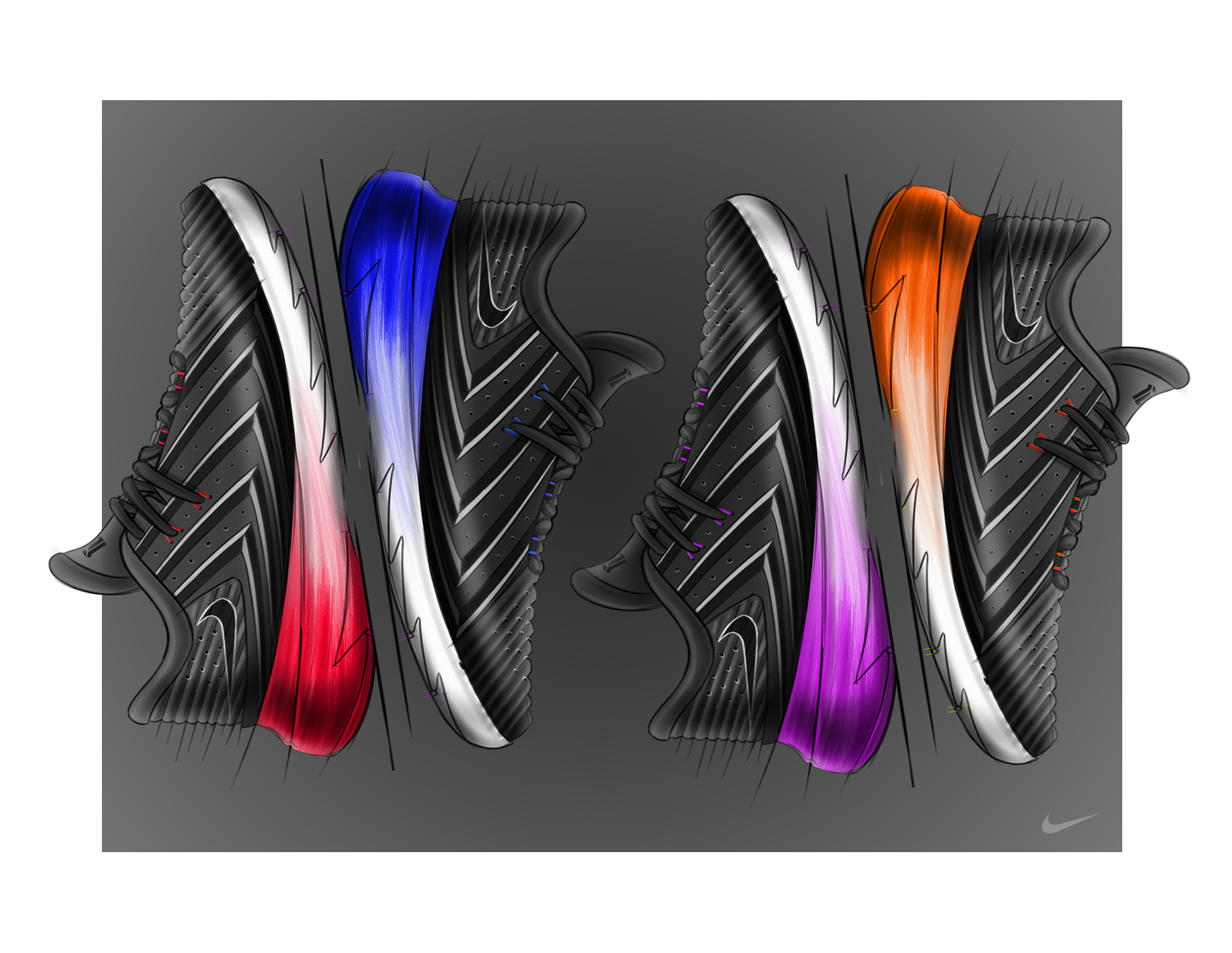 Hand drawn，Running shoes，nike，