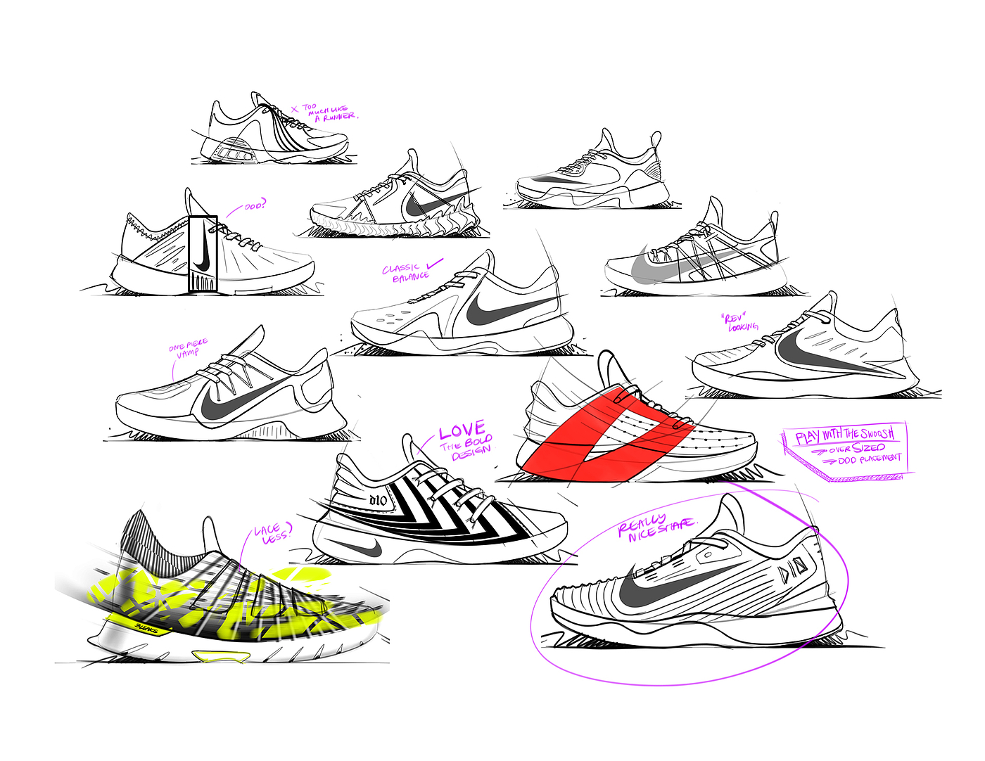 Hand drawn，Running shoes，nike，