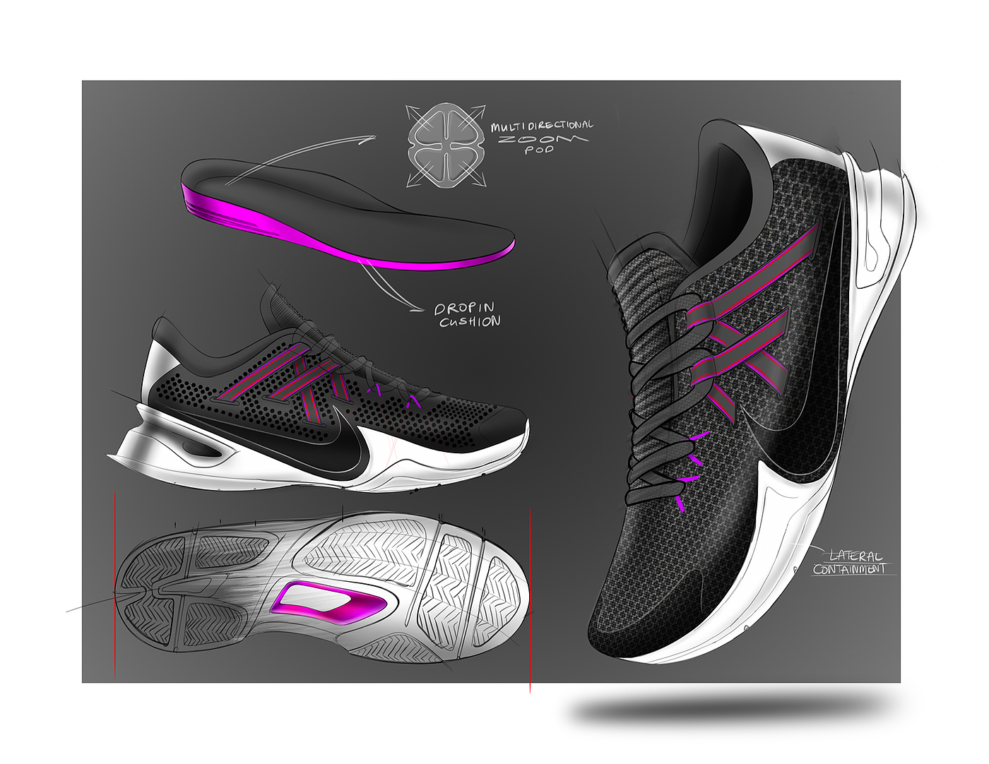 Hand drawn，Running shoes，nike，
