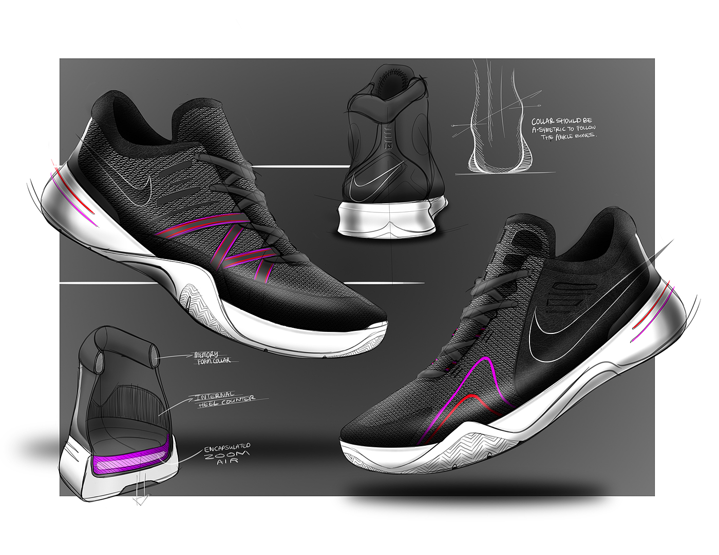 Hand drawn，Running shoes，nike，