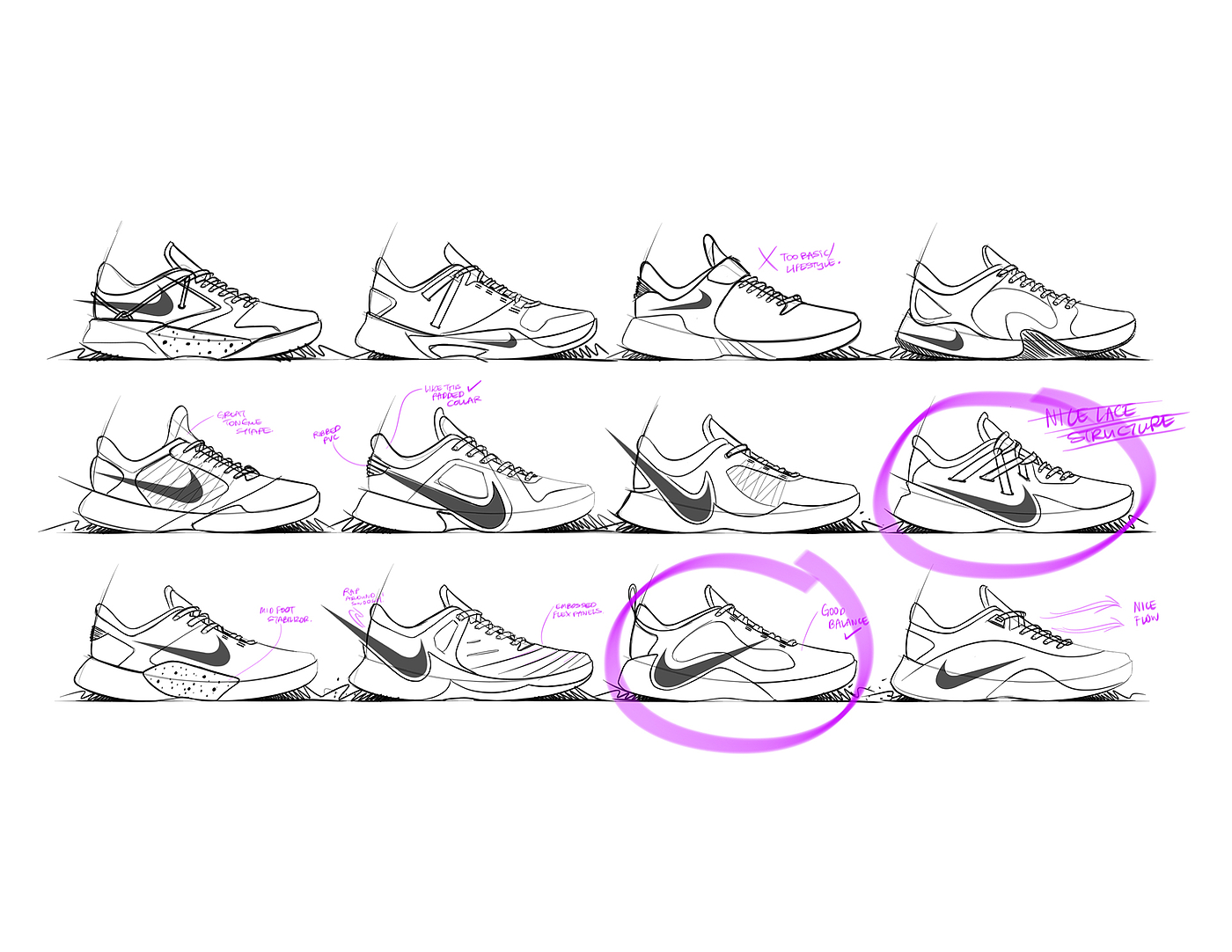 Hand drawn，Running shoes，nike，