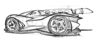 conceptual design，Future vehicles，Hand drawn，