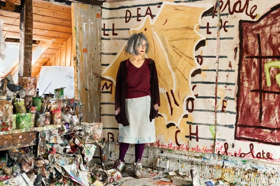 Rose Wylie，painting，britain，dad shoes，OBE Medal，