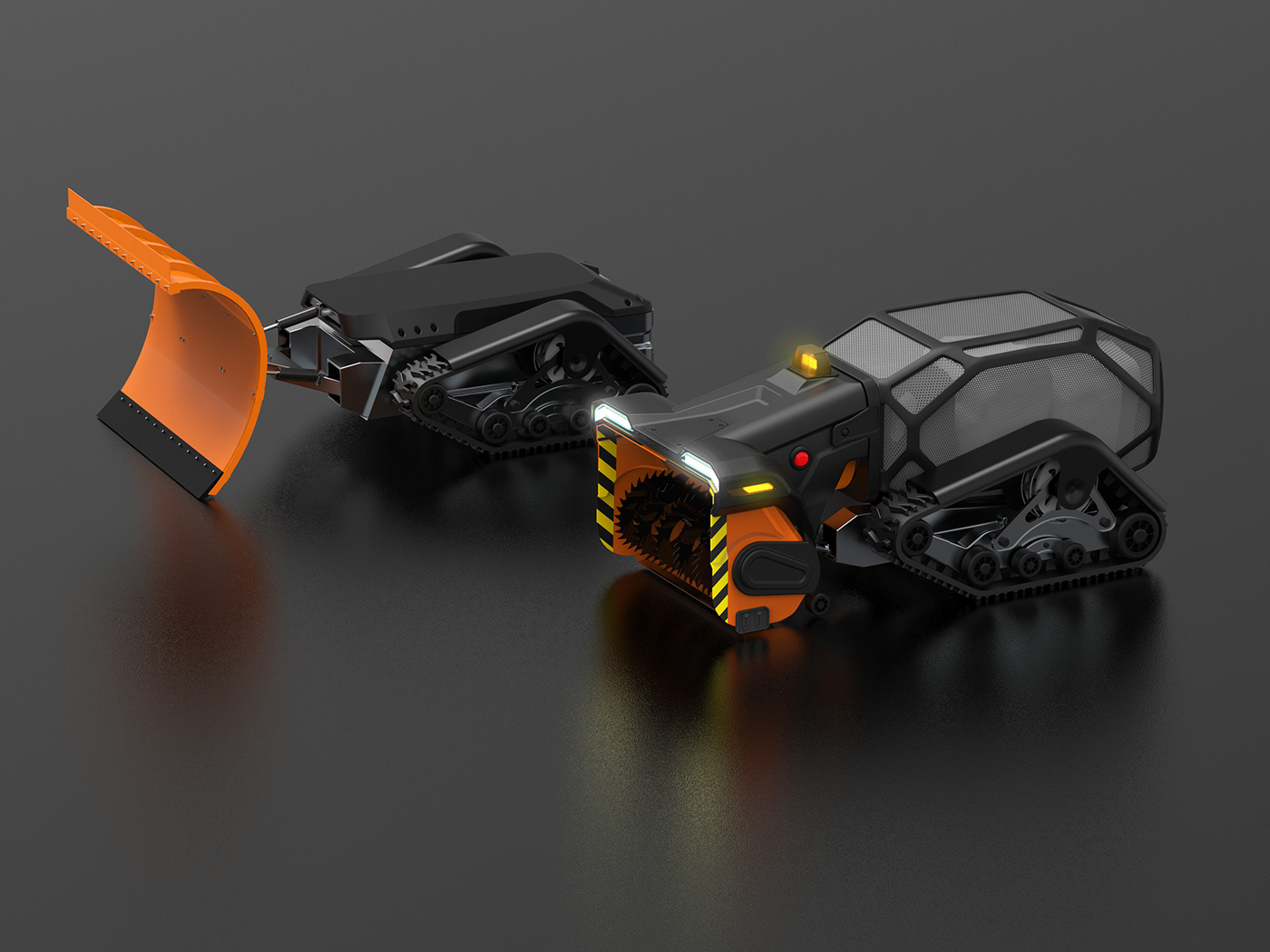 Ice and snow，robot，clean，Yulia Neronova，