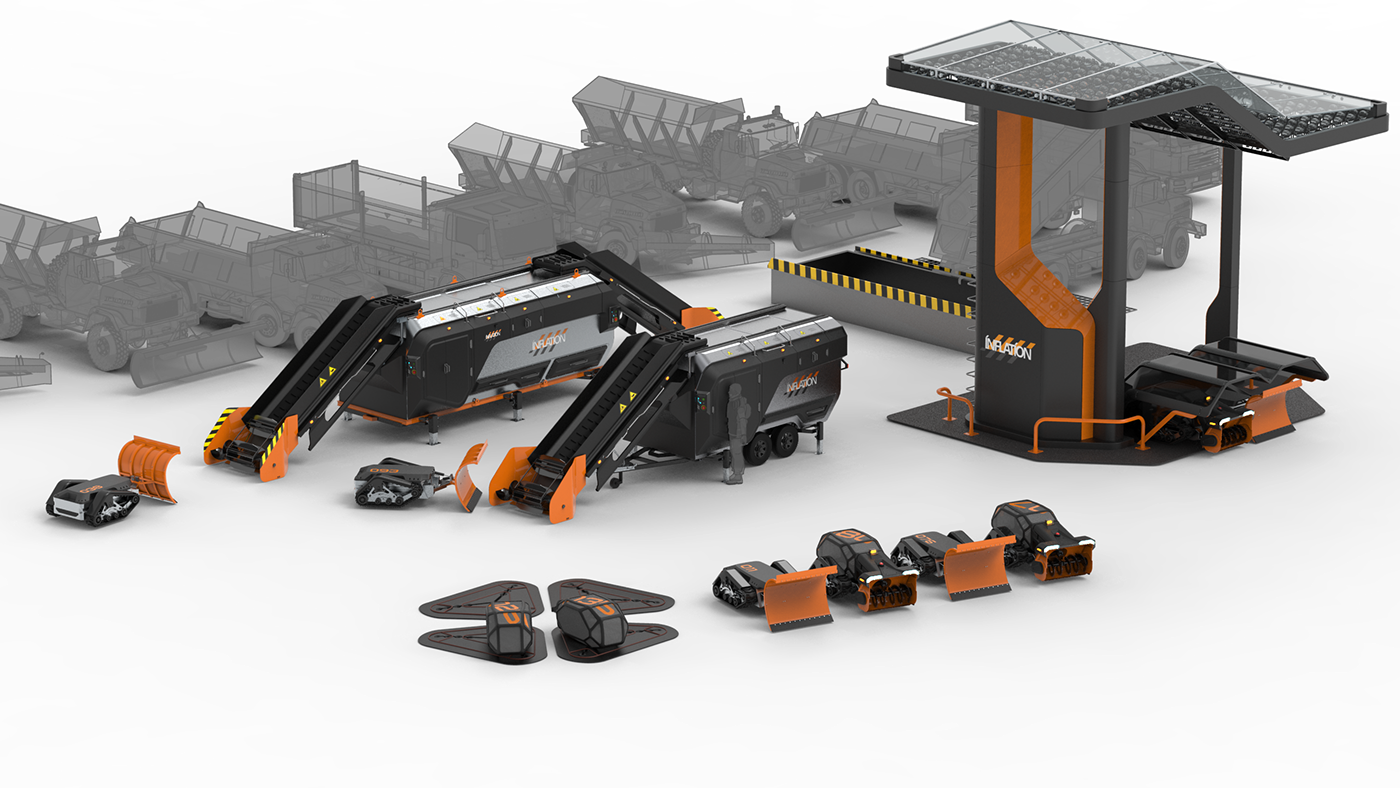 Ice and snow，robot，clean，Yulia Neronova，