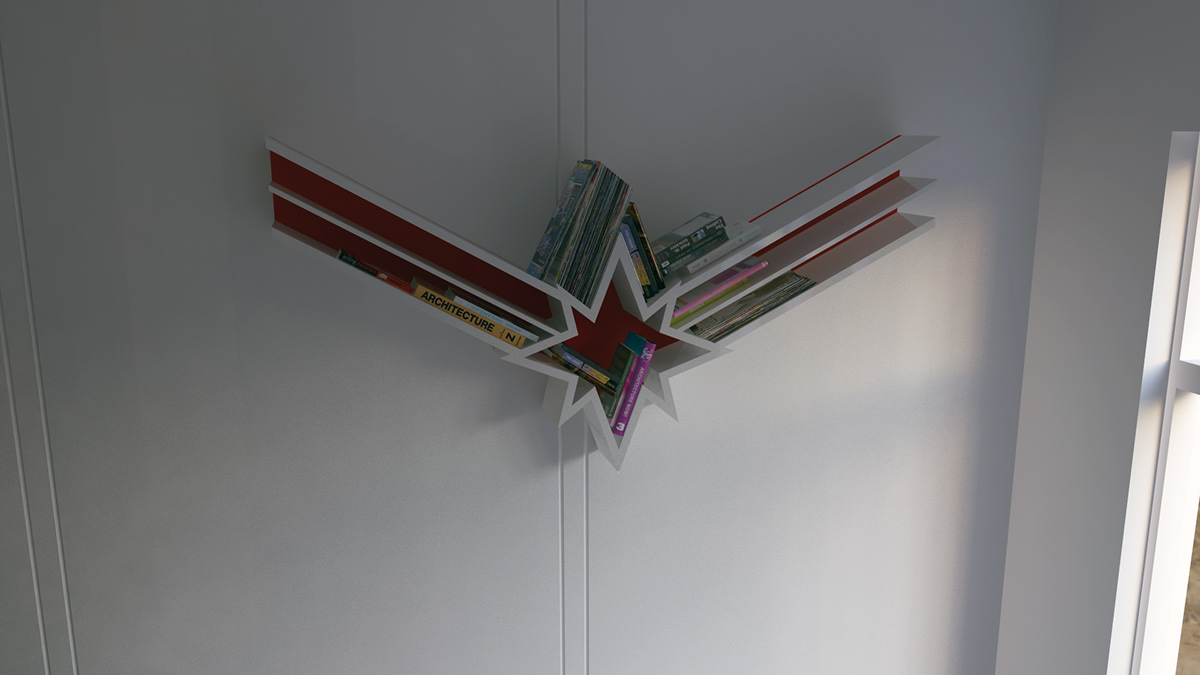 furniture，bookshelf，captain marvel，Captain surprise，