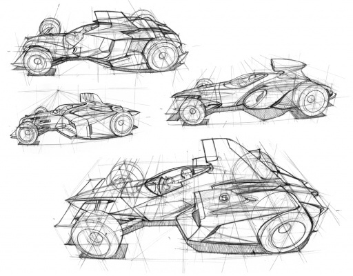 conceptual design，Future vehicles，Hand drawn，