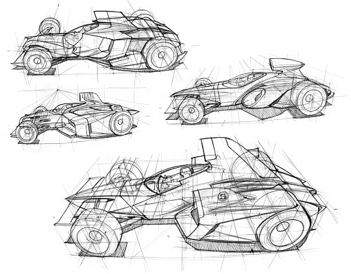 conceptual design，Future vehicles，Hand drawn，