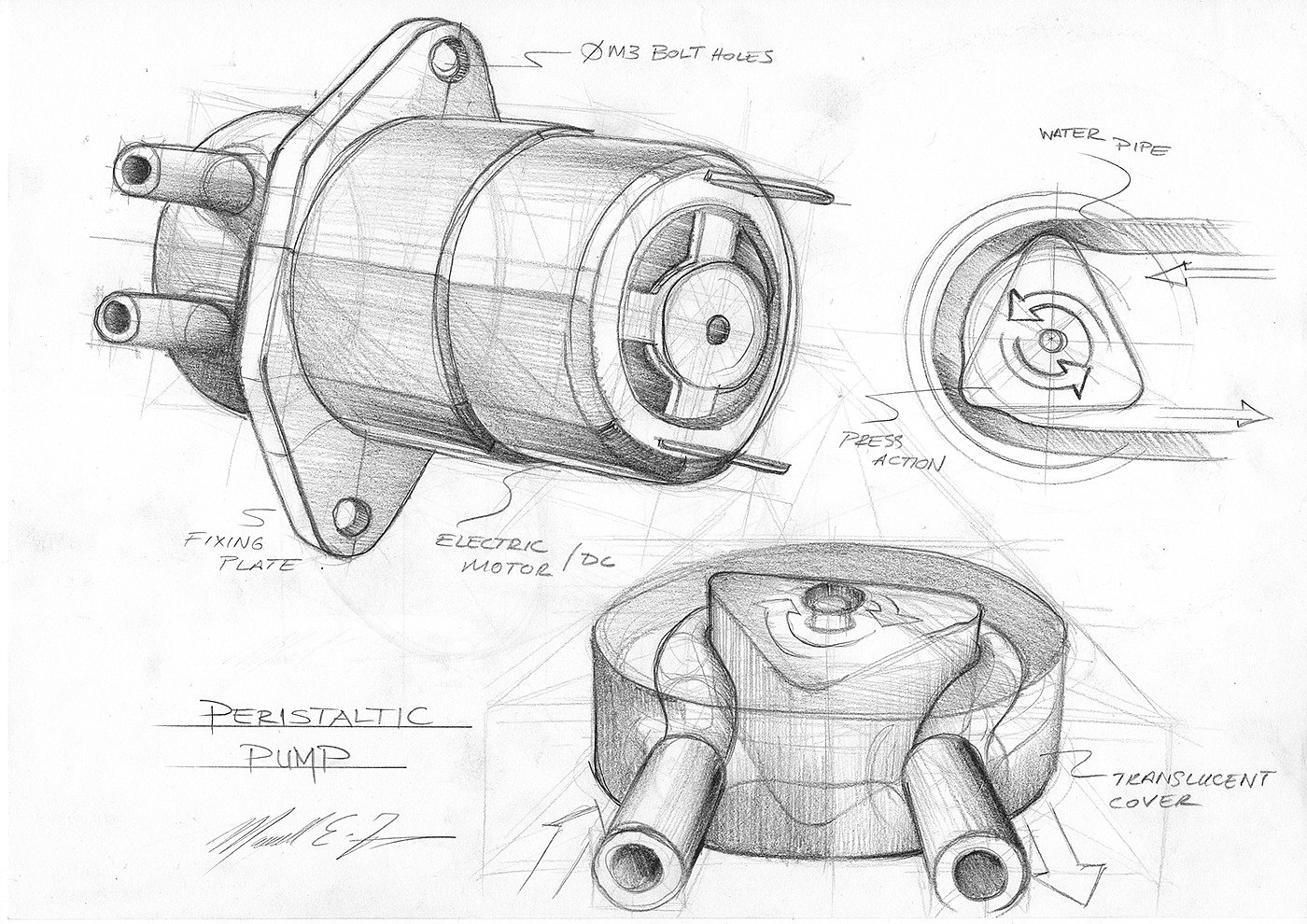 Hand drawn，Structural sketch，