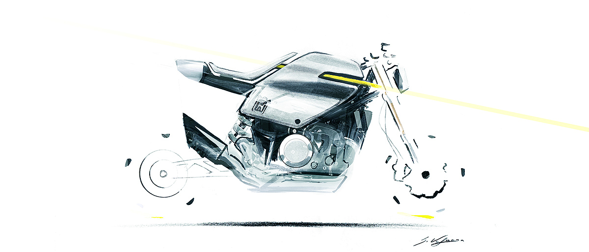 motorcycle，automobile，vehicle，Hand drawn，